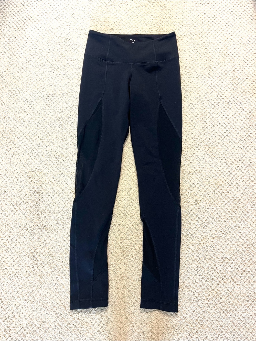 TNA Aritzia black mesh panel leggings women’s size XXS